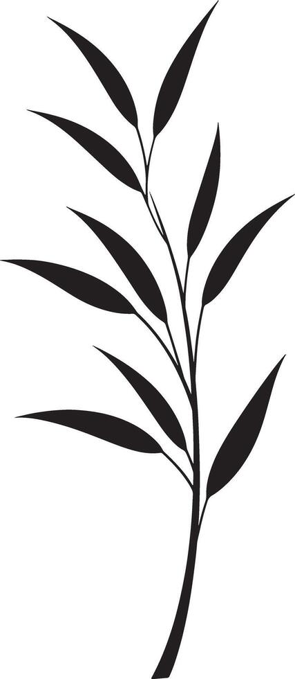 Bamboo tree silhouette vector