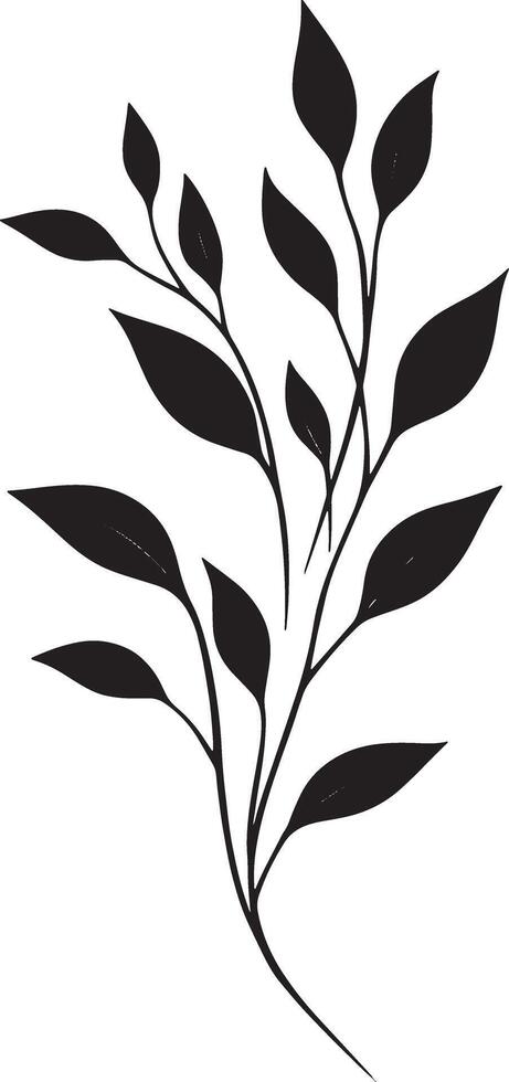 A black and white drawing of leaves vector