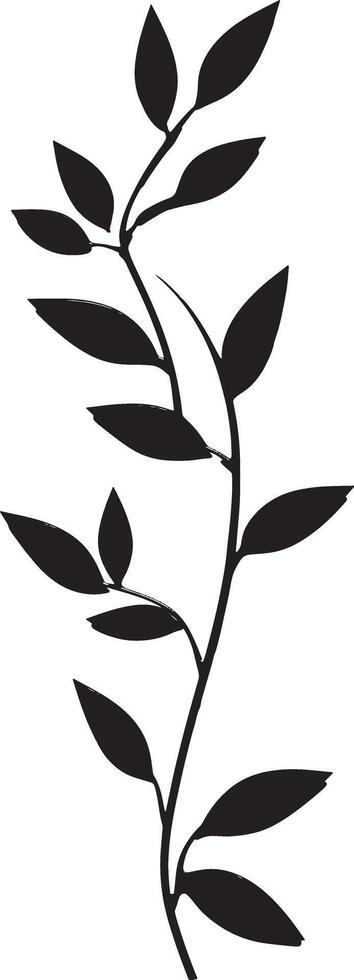 A black and white illustration of a plant vector