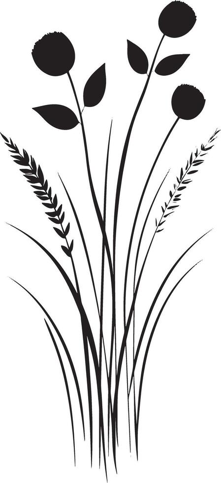 A black and white drawing of a field of grass vector