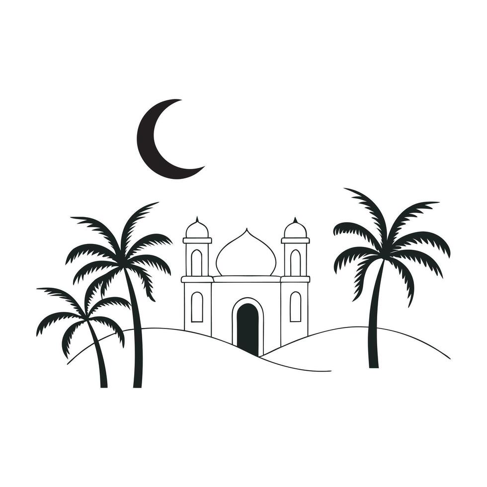 Festive Eid Backgrounds with Moon vector