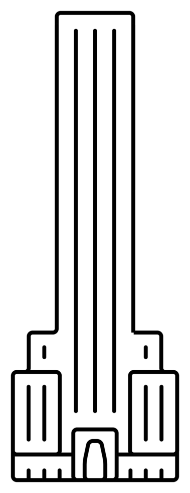 Draw line art New York City icon png