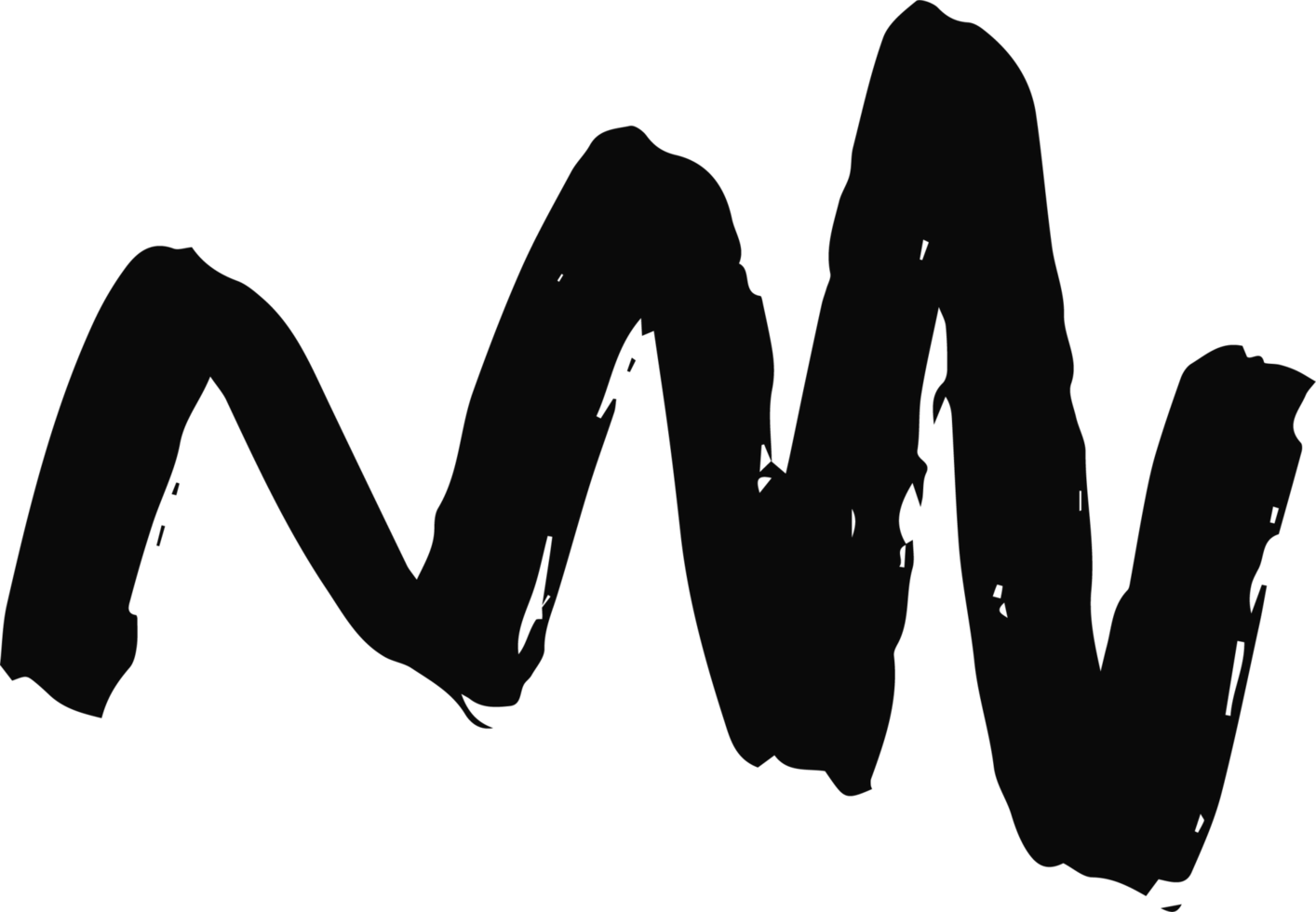 Brush style drawing graphic element png