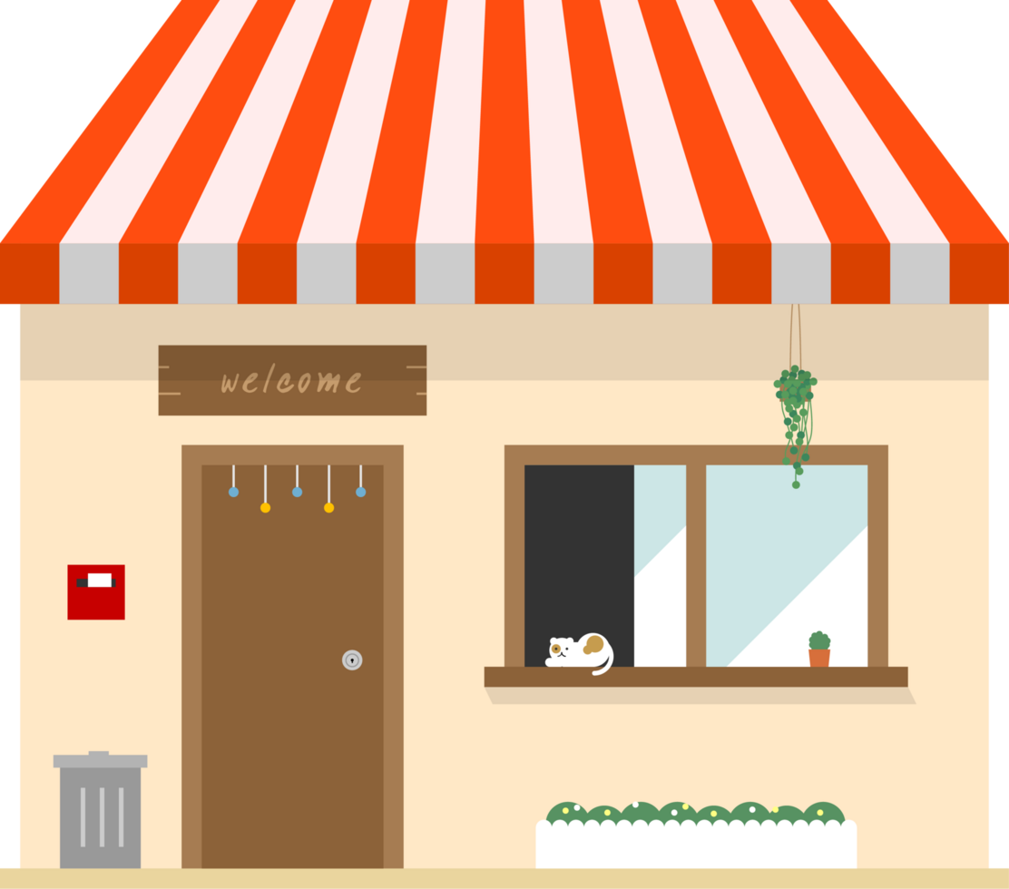 Flat design of shop store png