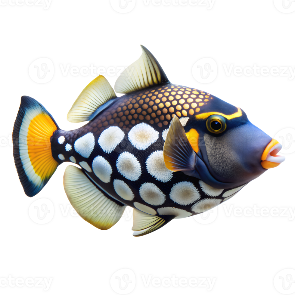Clown Triggerfish, isolated on transparent background png