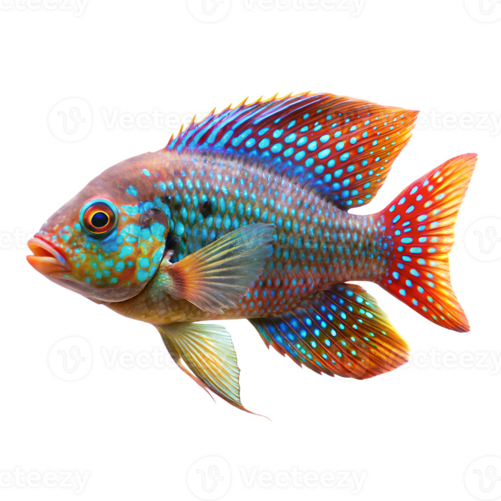 Jewel Cichlid, isolated on transparent background png