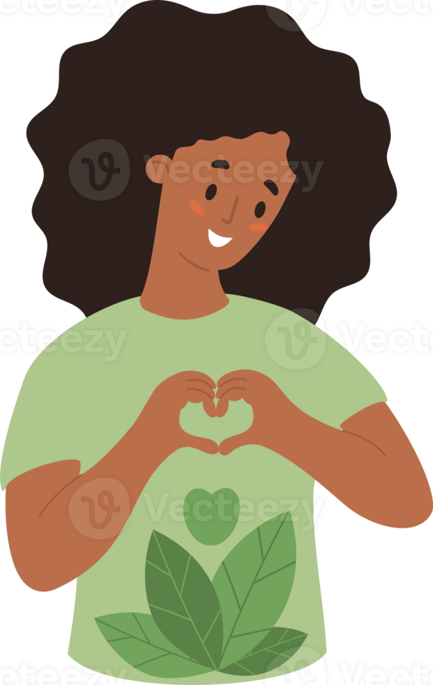 Smiling afro american Woman Making Heart Gesture png