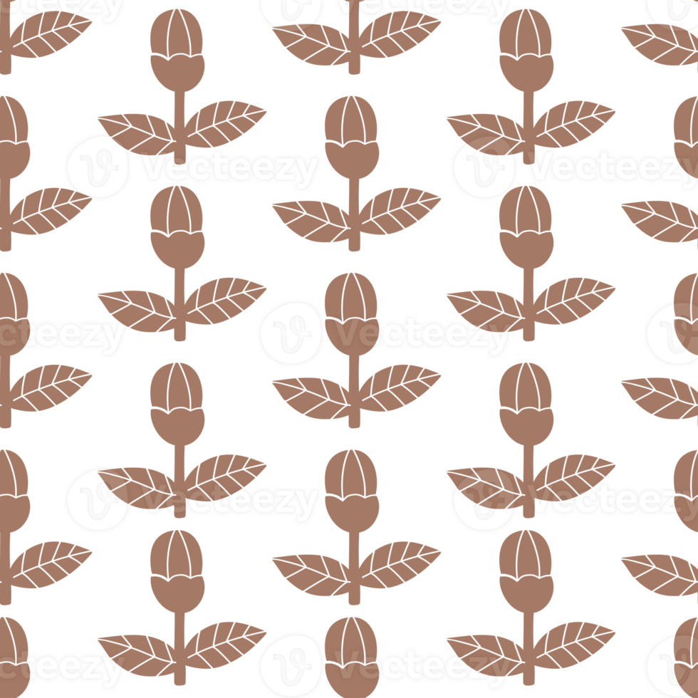 Seamless Floral Pattern with Minimal botanical plants png