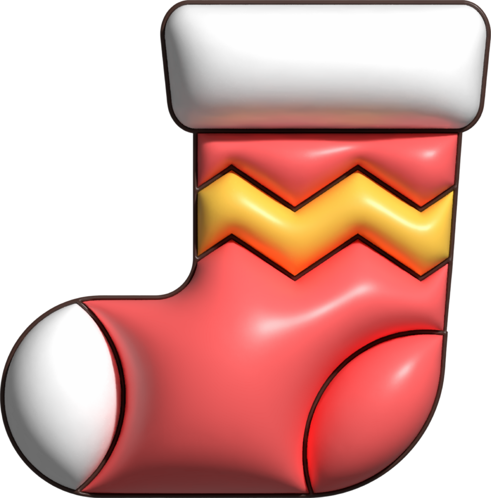 Colorful sock christmas 3d png