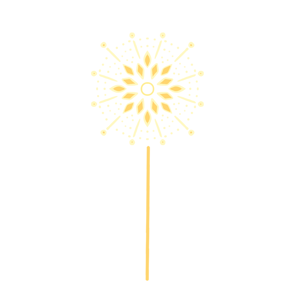 White and yellow fireworks on transparent background png