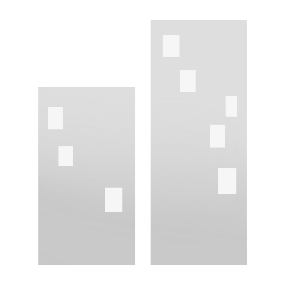 two buildings with windows on a transparent background png