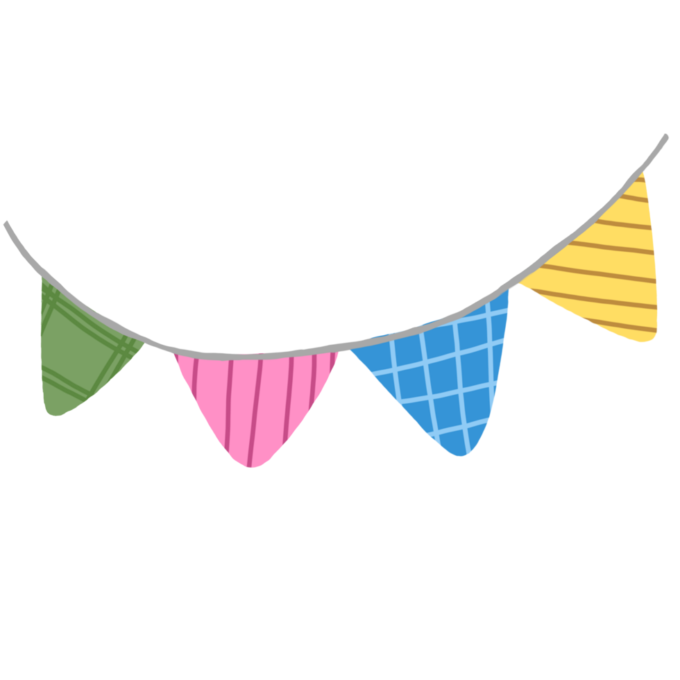 a colorful bunting on a string png