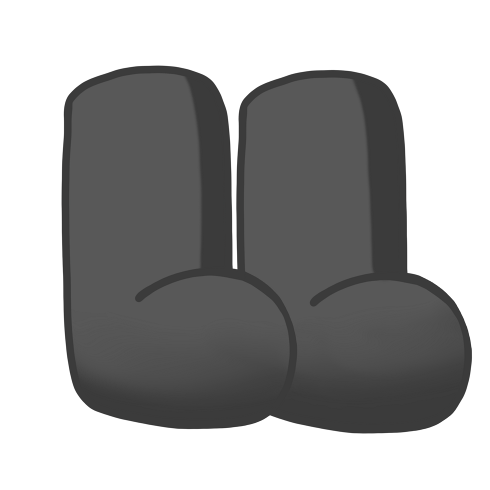 black boots icon, cartoon style, isolated on transparent background png