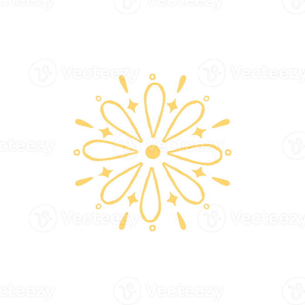 Yellow fireworks icon on transparent background png