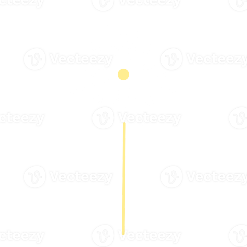 White and yellow fireworks on transparent background png