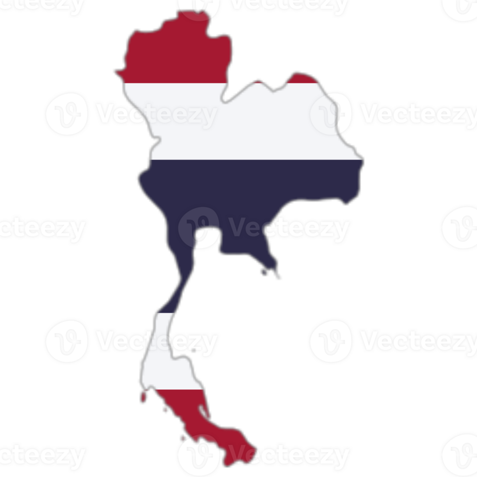 Thailand flag on the map png