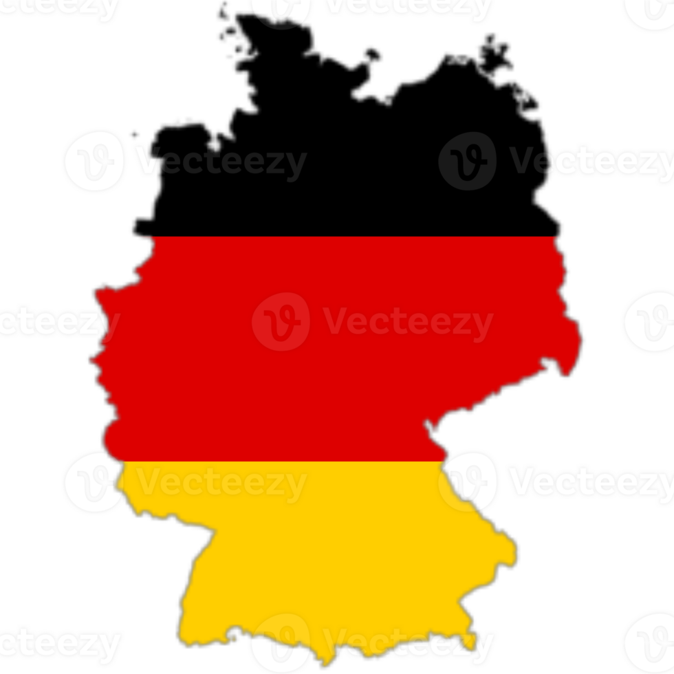 Germany flag on the map png