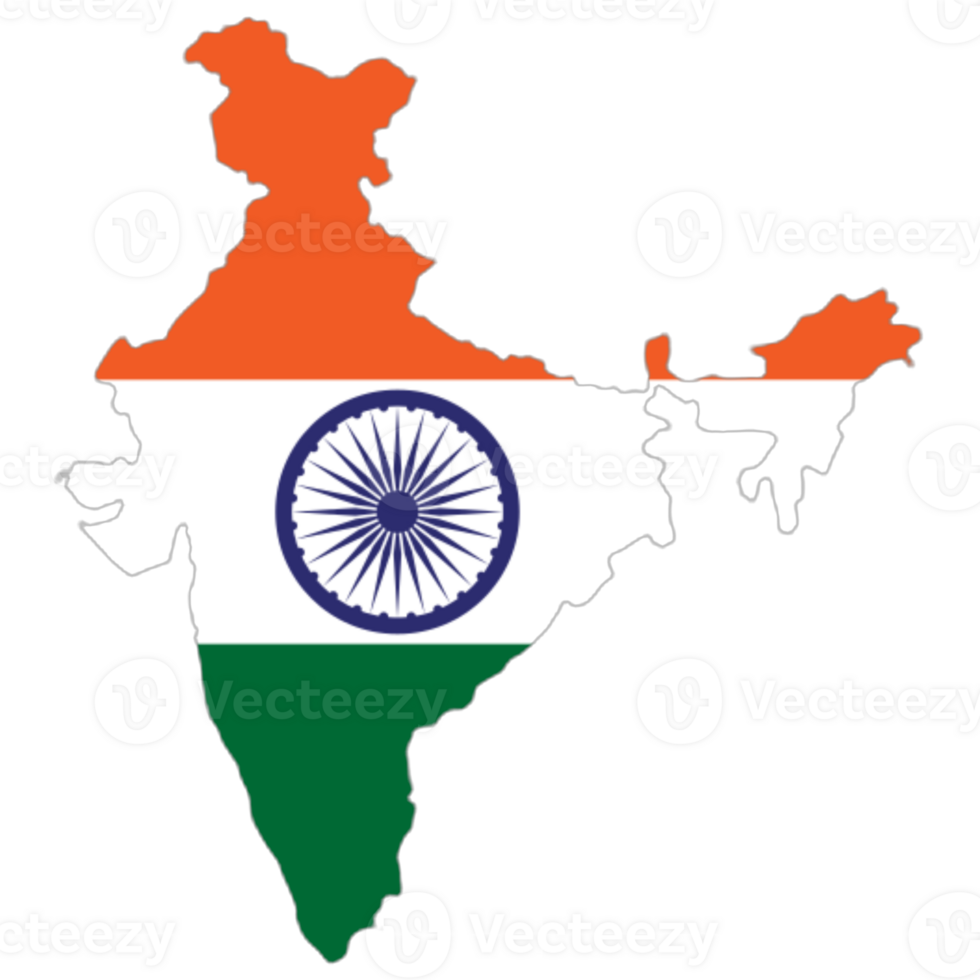 India flag on the map png