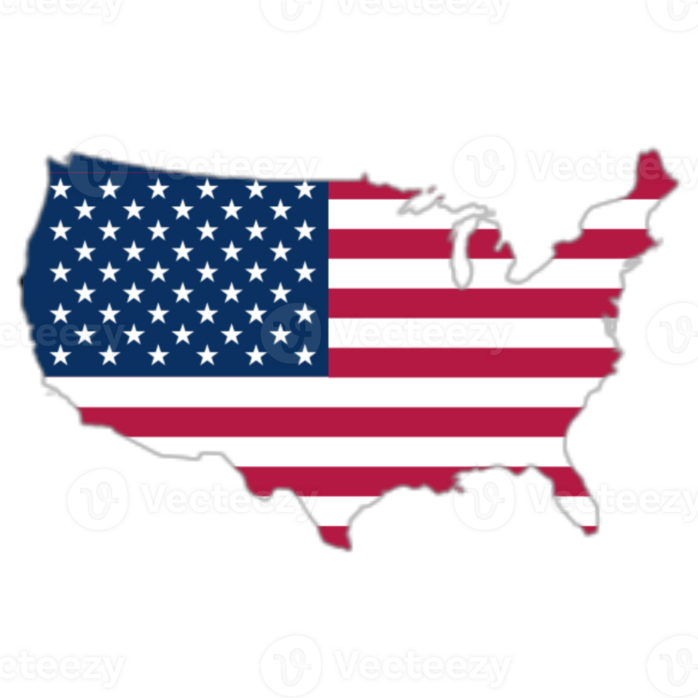 USA flag on the map png