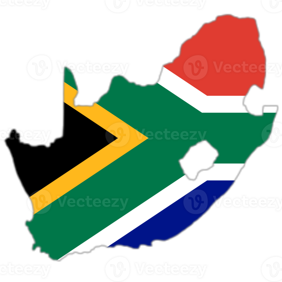 South Africa flag on the map png