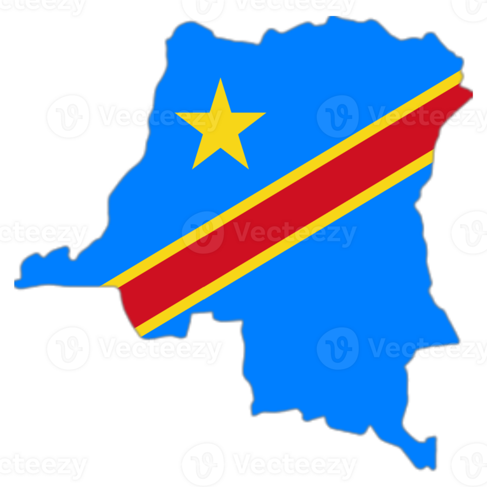 Democratic Republic of the Congo flag on the map png