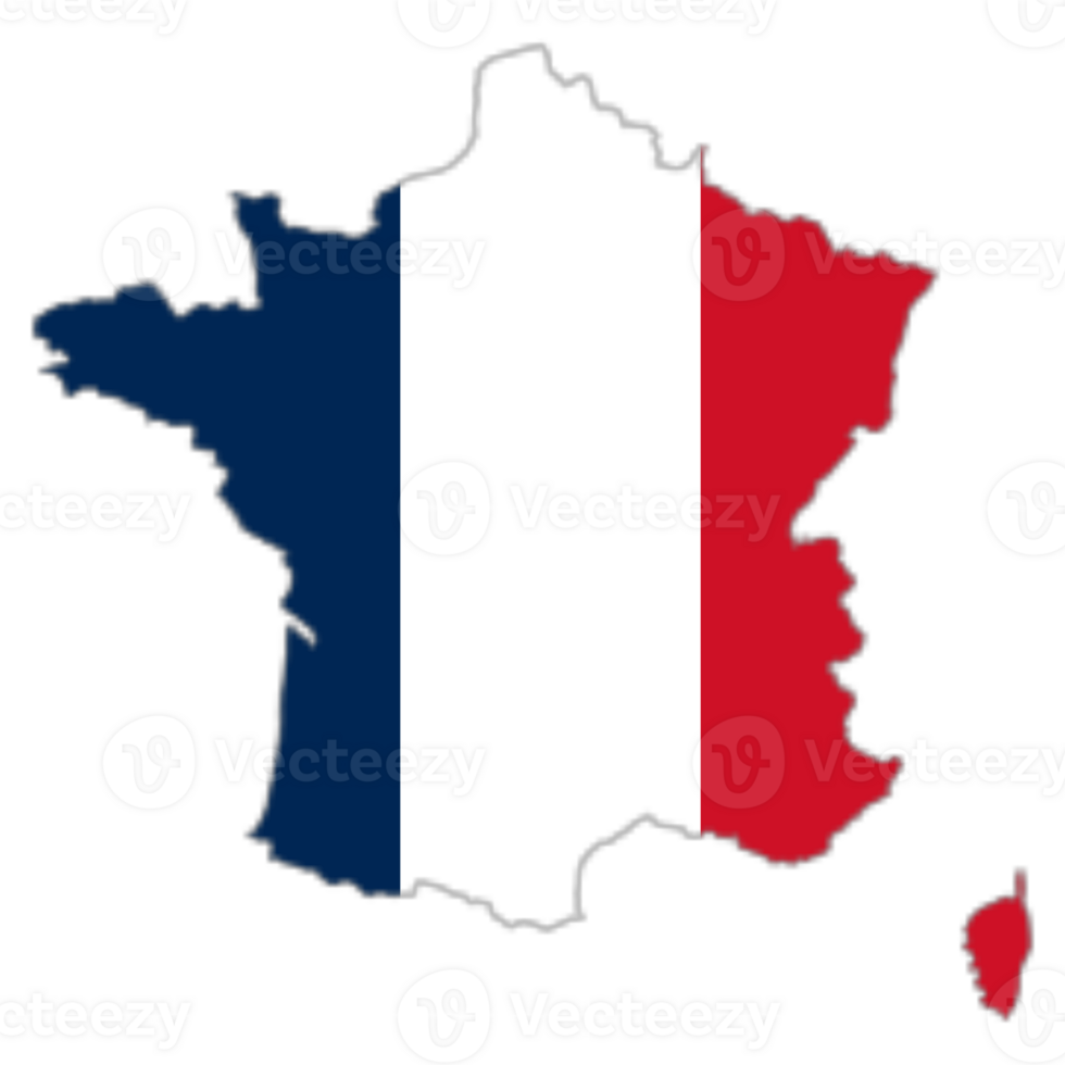 France flag on the map png