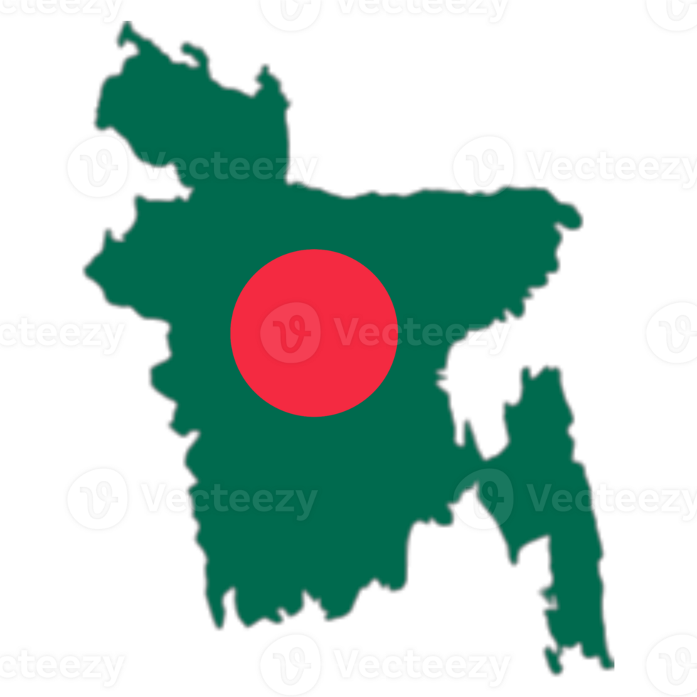 Bangladesh flag on the map png