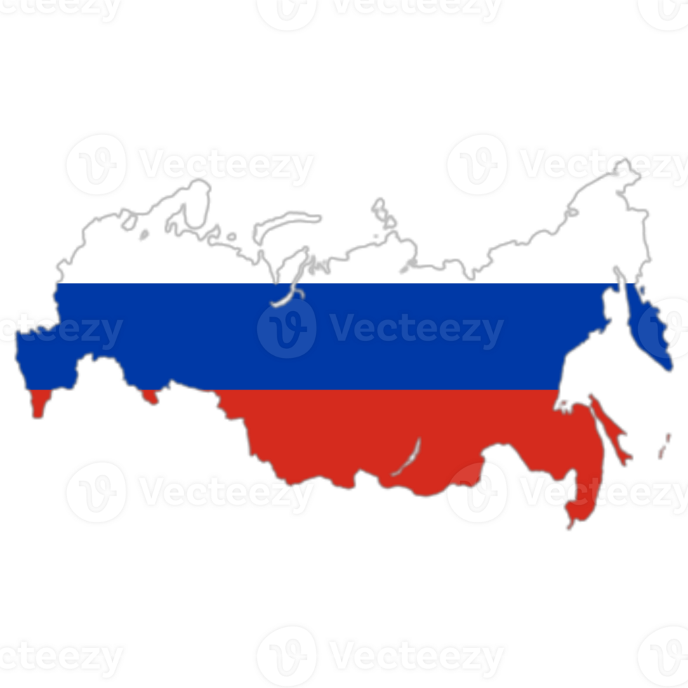Russia flag on the map png