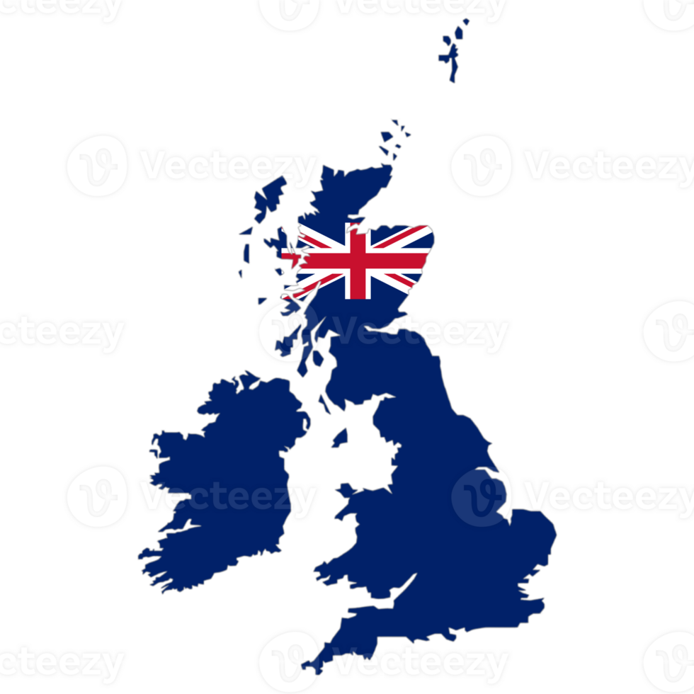 United Kingdom flag on the map png