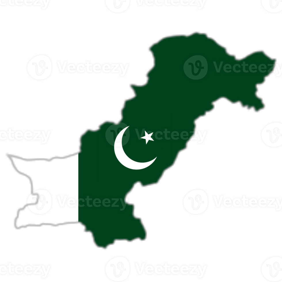 Pakistan flag on the map png