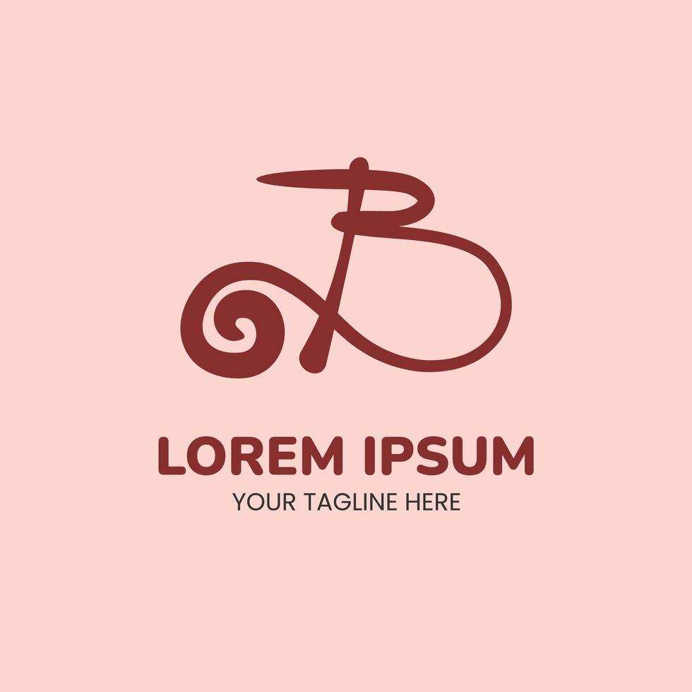 Hand Lettering B Letter Logotype vector