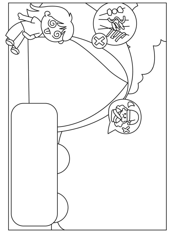 Preventing Carbon Monoxide Poisoning flat illustration for children book vector