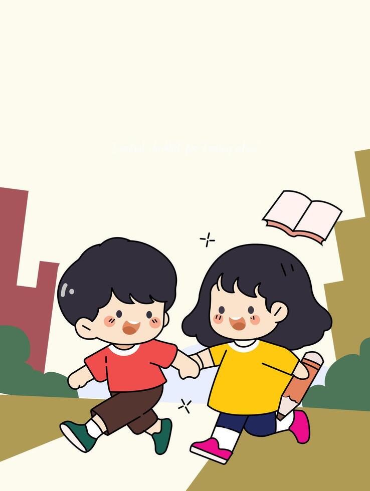 Going back to school kids illustration vector