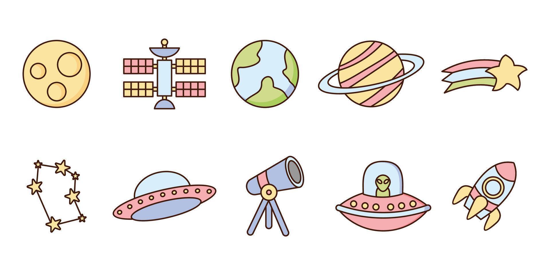 Hand Drawn Space Element Illustration vector