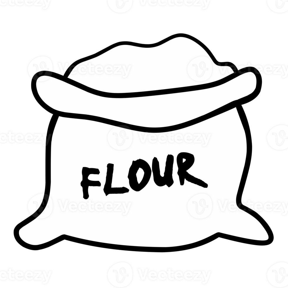 line illustration of flour isolated png