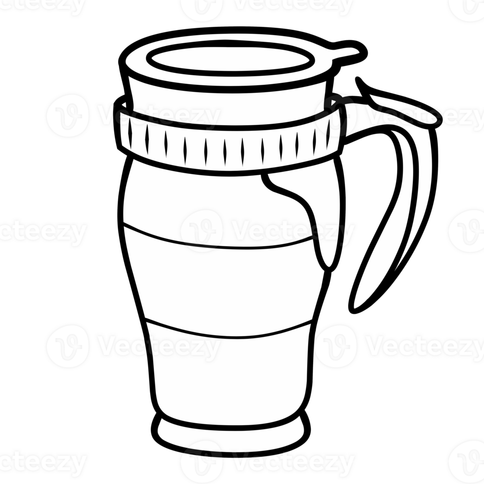 line illustration of mug isolated png