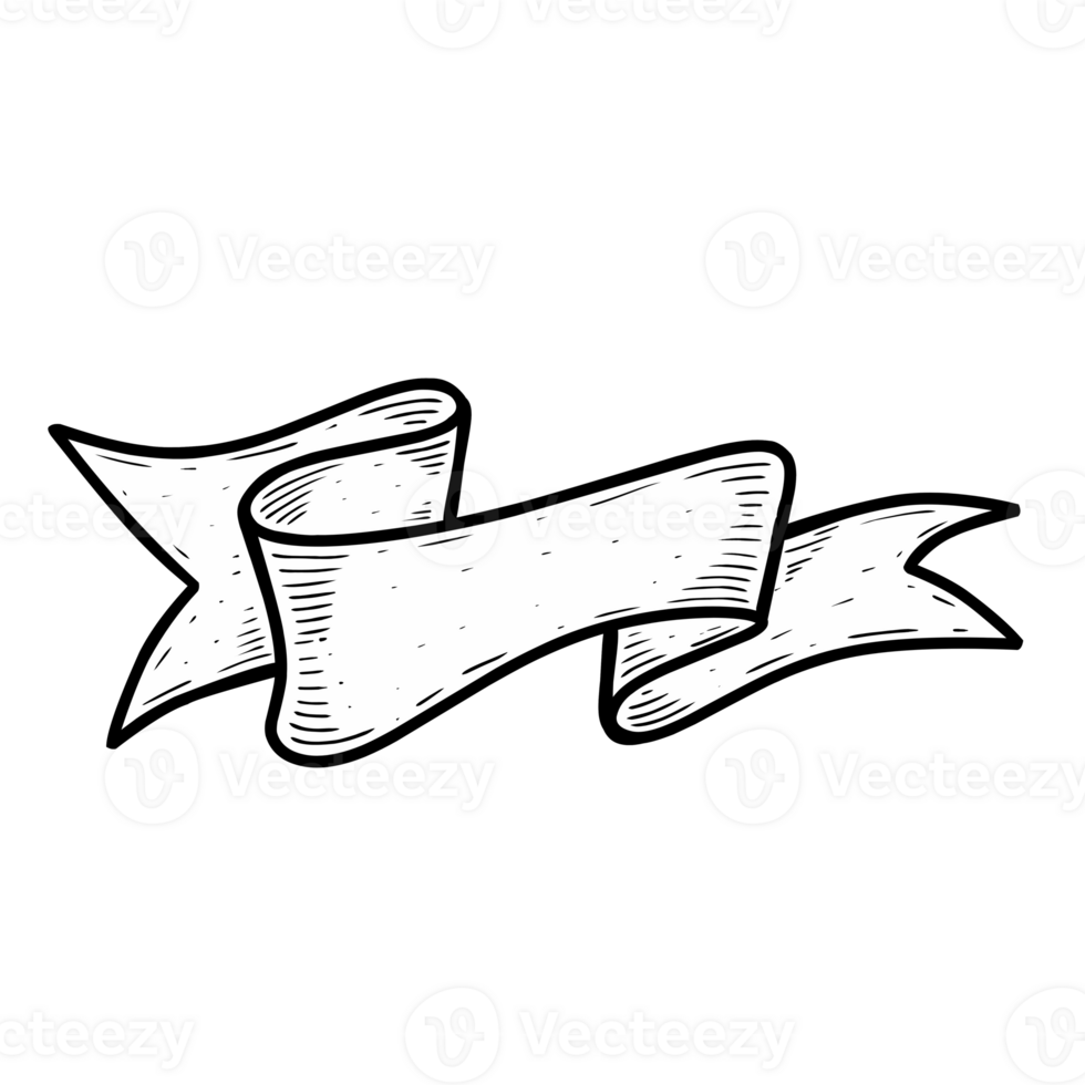 Sketch banner ribbon engraved old labels png