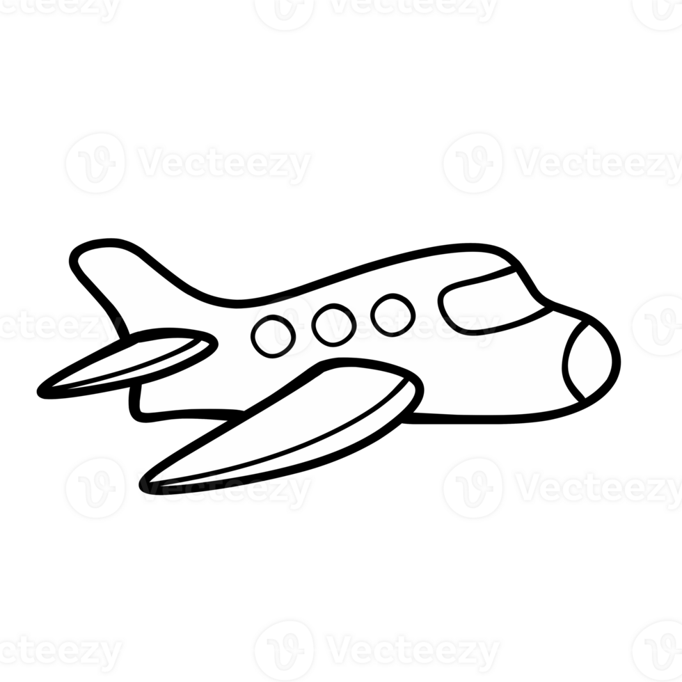 line illustration of a airplane isolated png
