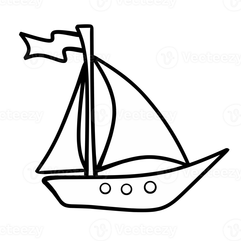 line illustration of a ship isolated png