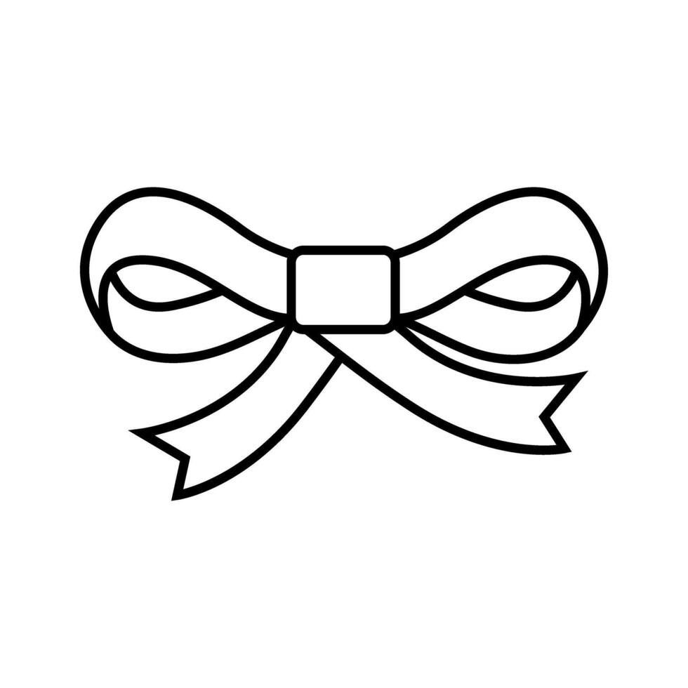 Ribbon bow icon . Bow illustration sign. Hair bow symbol. Ribbon logo. vector