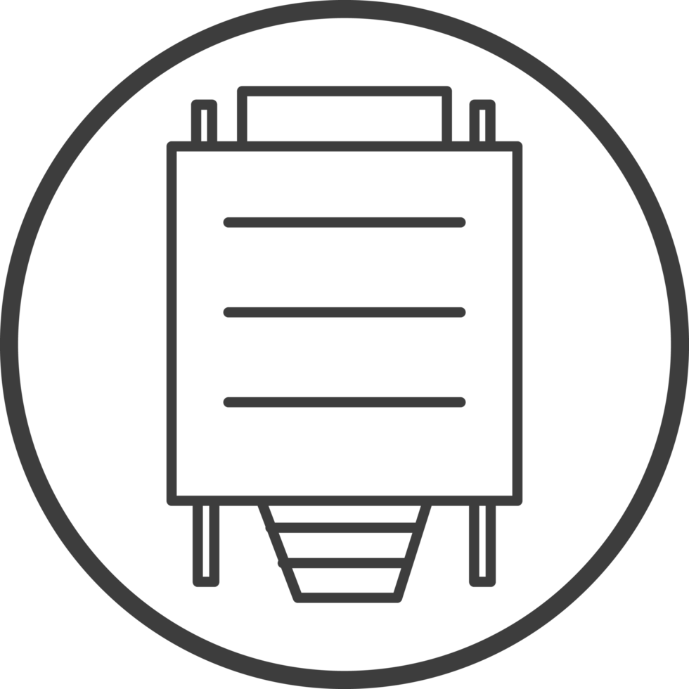 vga cable icon in line black circle frames, line icon png