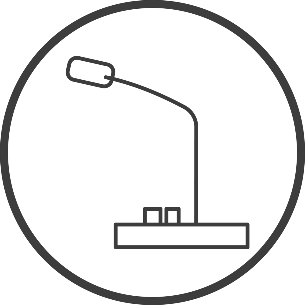 microphone icon in line black circle frames, line icon png