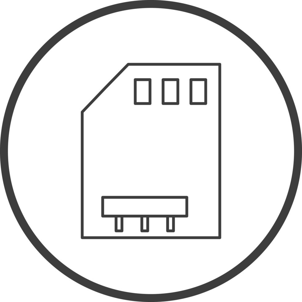 sd card icon in line black circle frames, line icon png