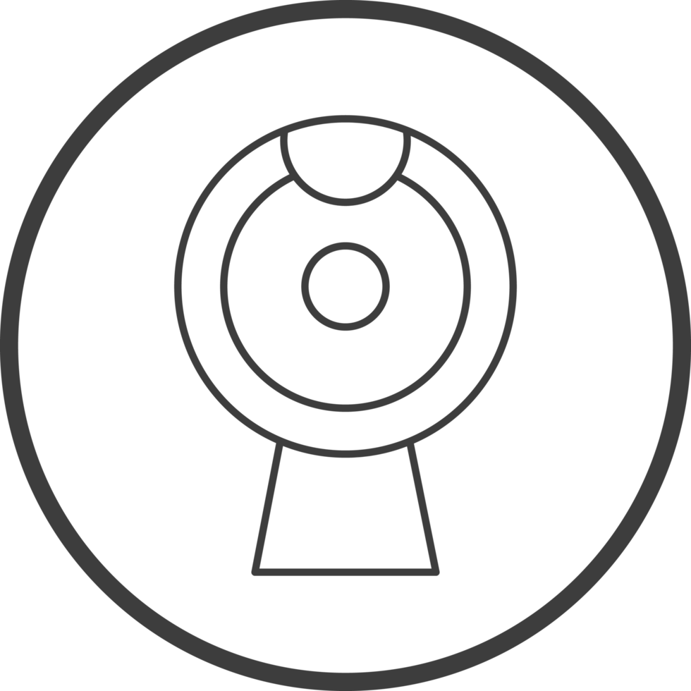 webcam icon in line black circle frames, line icon png