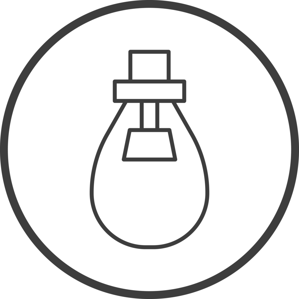 light bulb icon in line black circle frames, line icon png