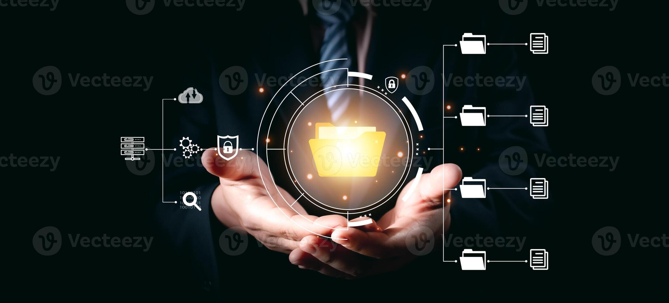 DMS, Document security concept. Document management system, Data encryption. Online documentation database and digital file storage. Log in to file access in the cloud computing system network. photo