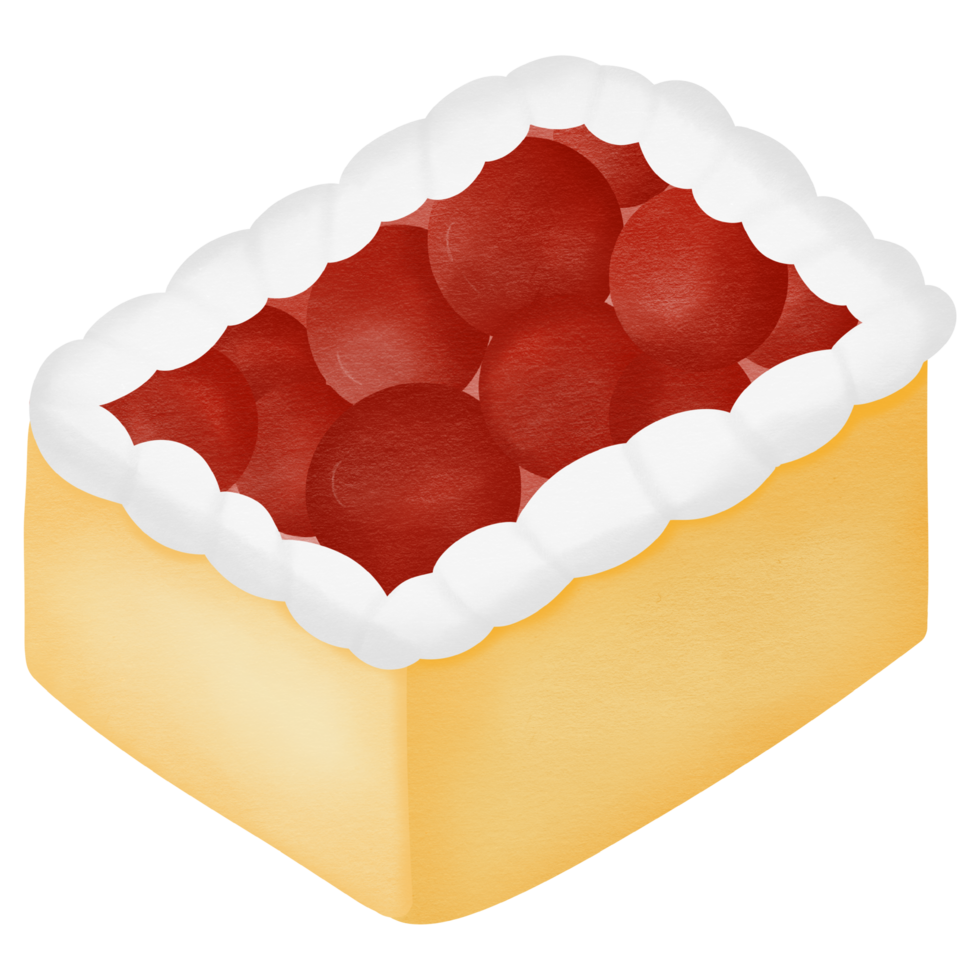 Cherries whipped cream cake png