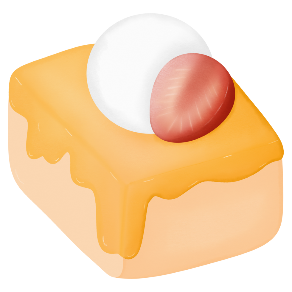 Honey toast topped with strawberries and Greek yogurt png