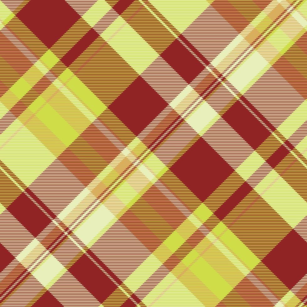 Warmth check seamless pattern, brazil tartan textile . Greeting background fabric texture plaid in red and light colors. vector