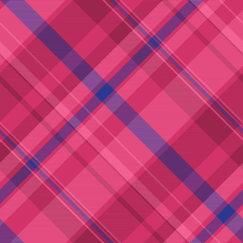 Warmth textile seamless fabric, gorgeous plaid pattern background. Marriage check tartan texture in pink and blue colors. vector